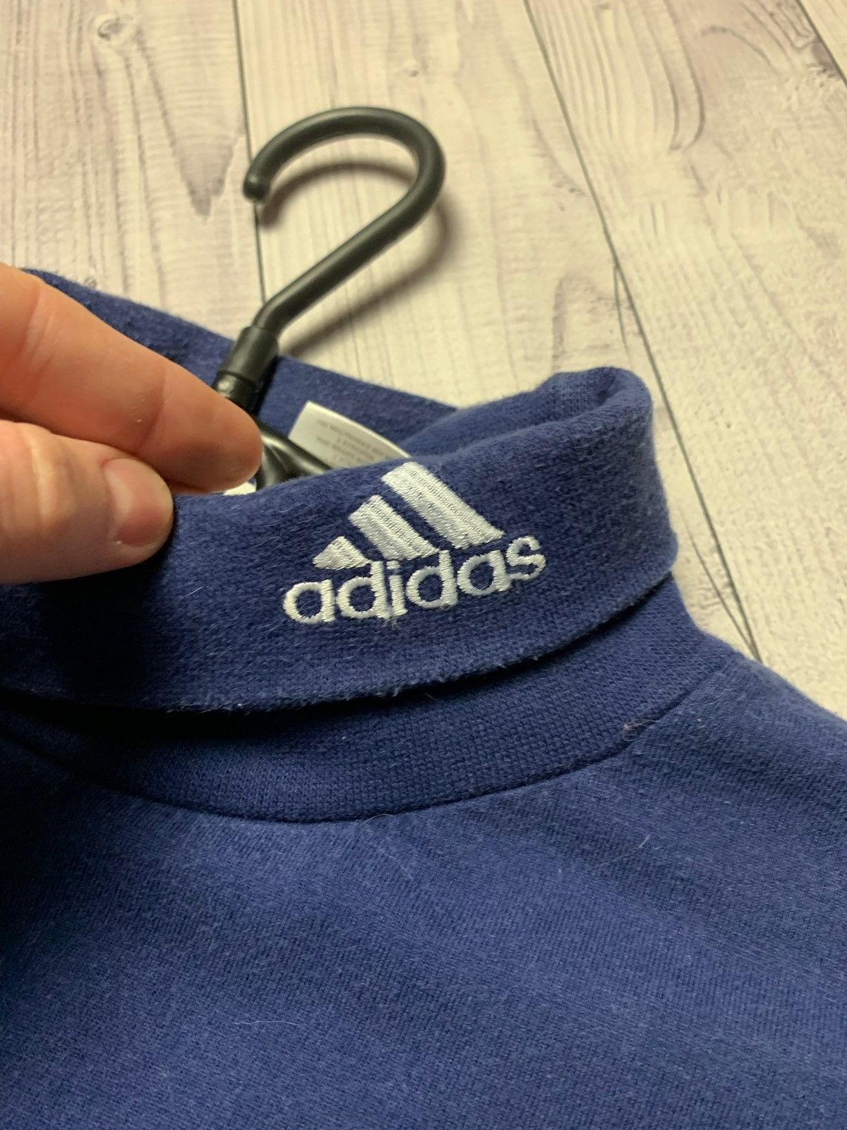 Adidas Adidas vintage turtle neck long sleeve tee size L navy Size US L / EU 52-54 / 3 - 3 Thumbnail