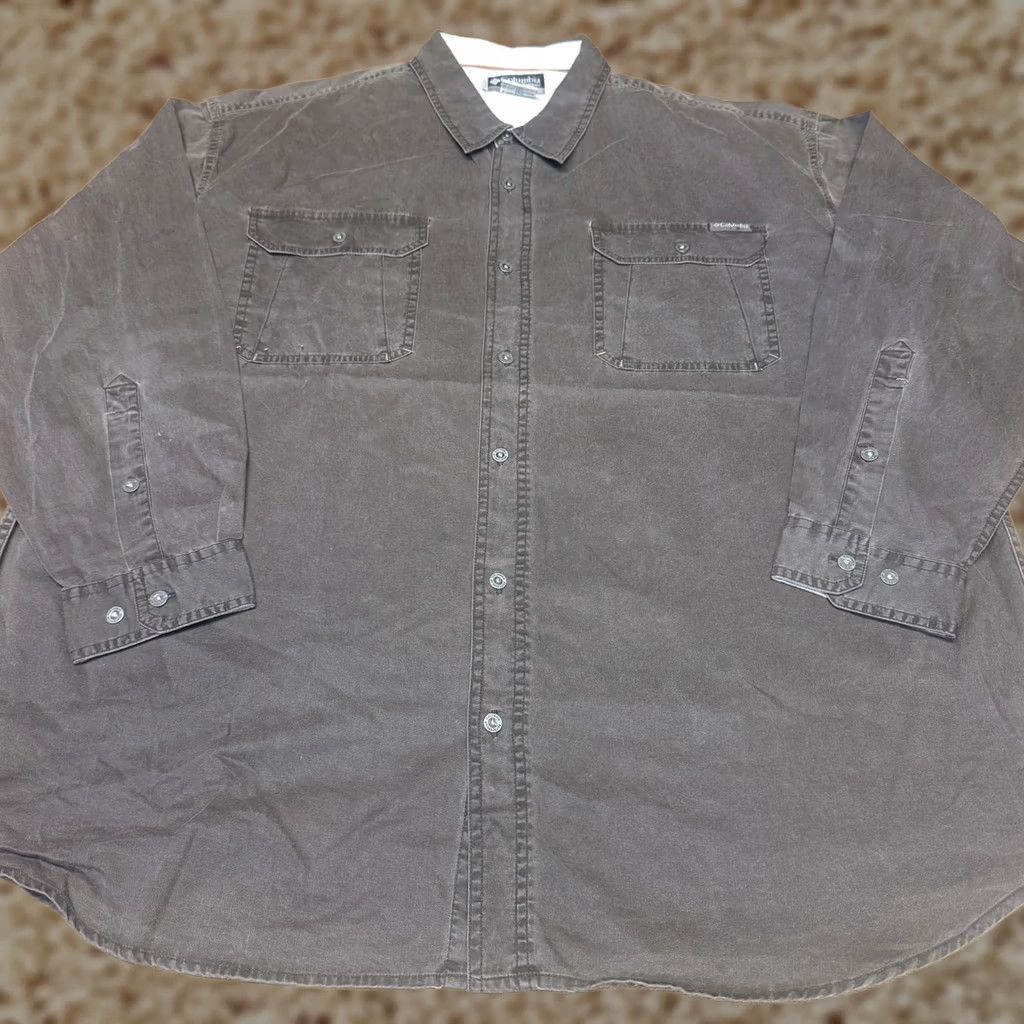 Vintage Columbia Mens 3XL Brown Twill Long Sleeve Button Up Shirt Chest Pockets AX7098 Size US XXL / EU 58 / 5 - 1 Thumbnail