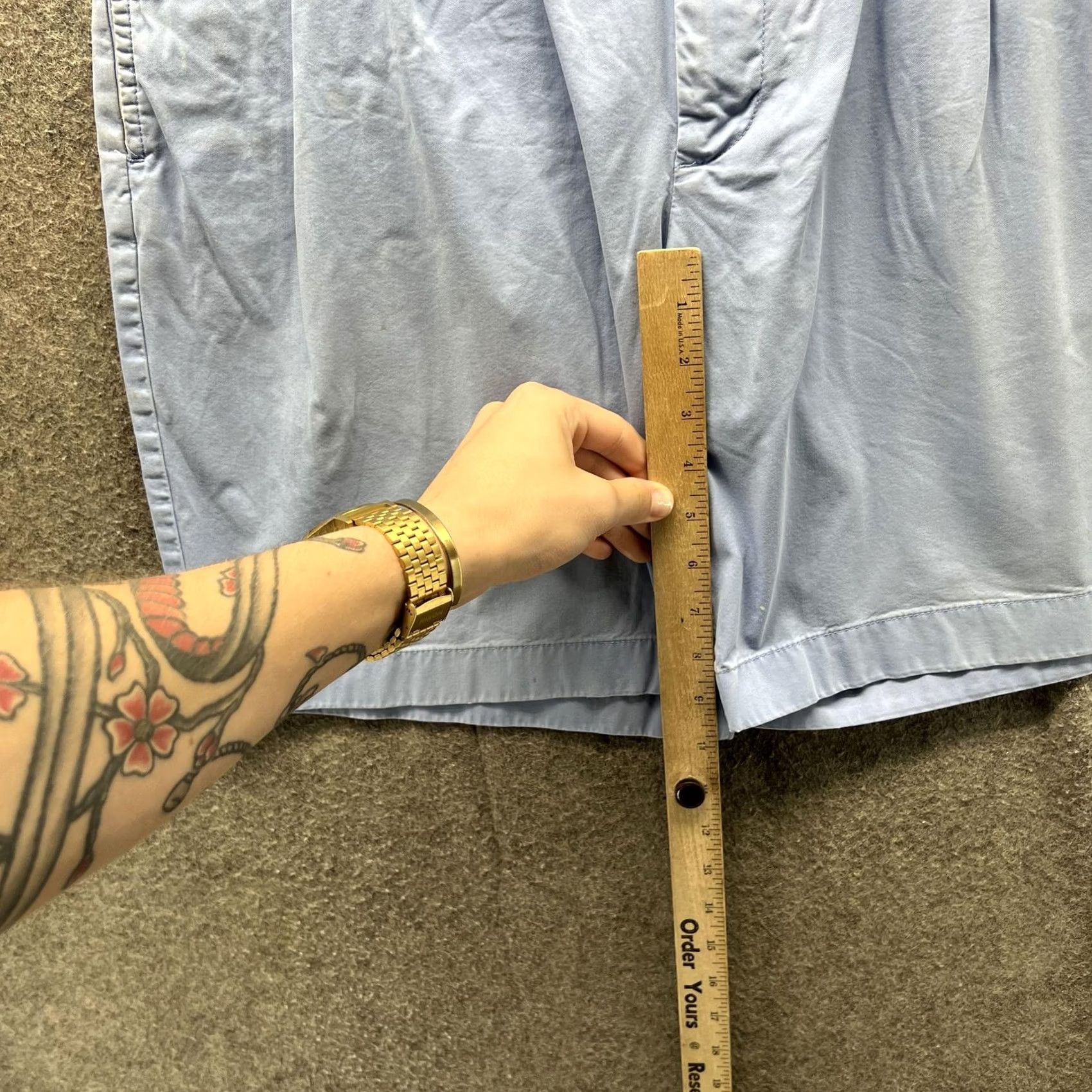 Brooks Brothers Brooks Brothers 346 Shorts Mens 36 Blue Pleated Chino Cotton Casual Summer Size US 36 / EU 52 - 5 Thumbnail