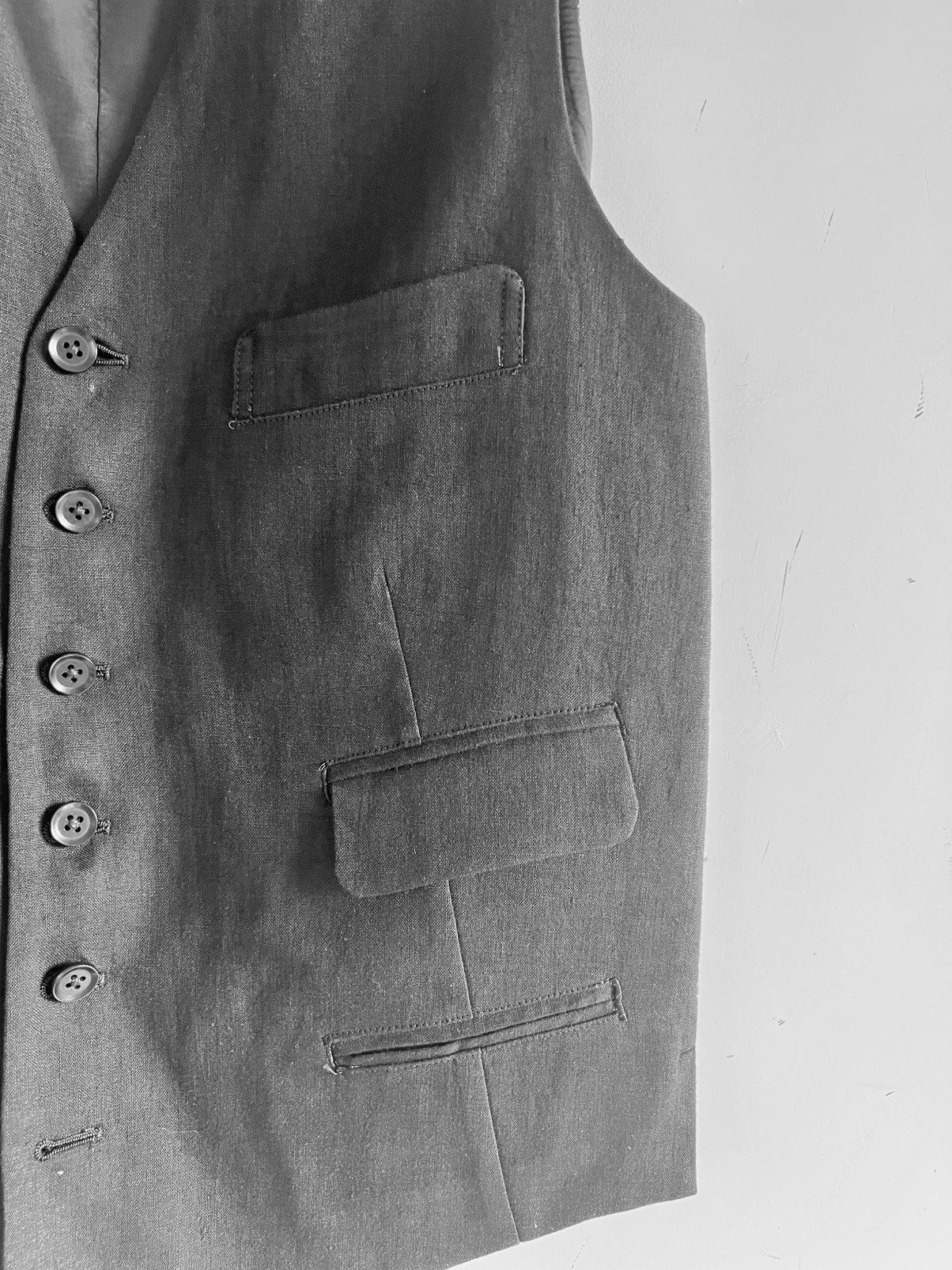 Yohji Yamamoto Yohji Yamamoto Costume D'Homme - Linen 7BS Tailored Vest Size US M / EU 48-50 / 2 - 4 Thumbnail