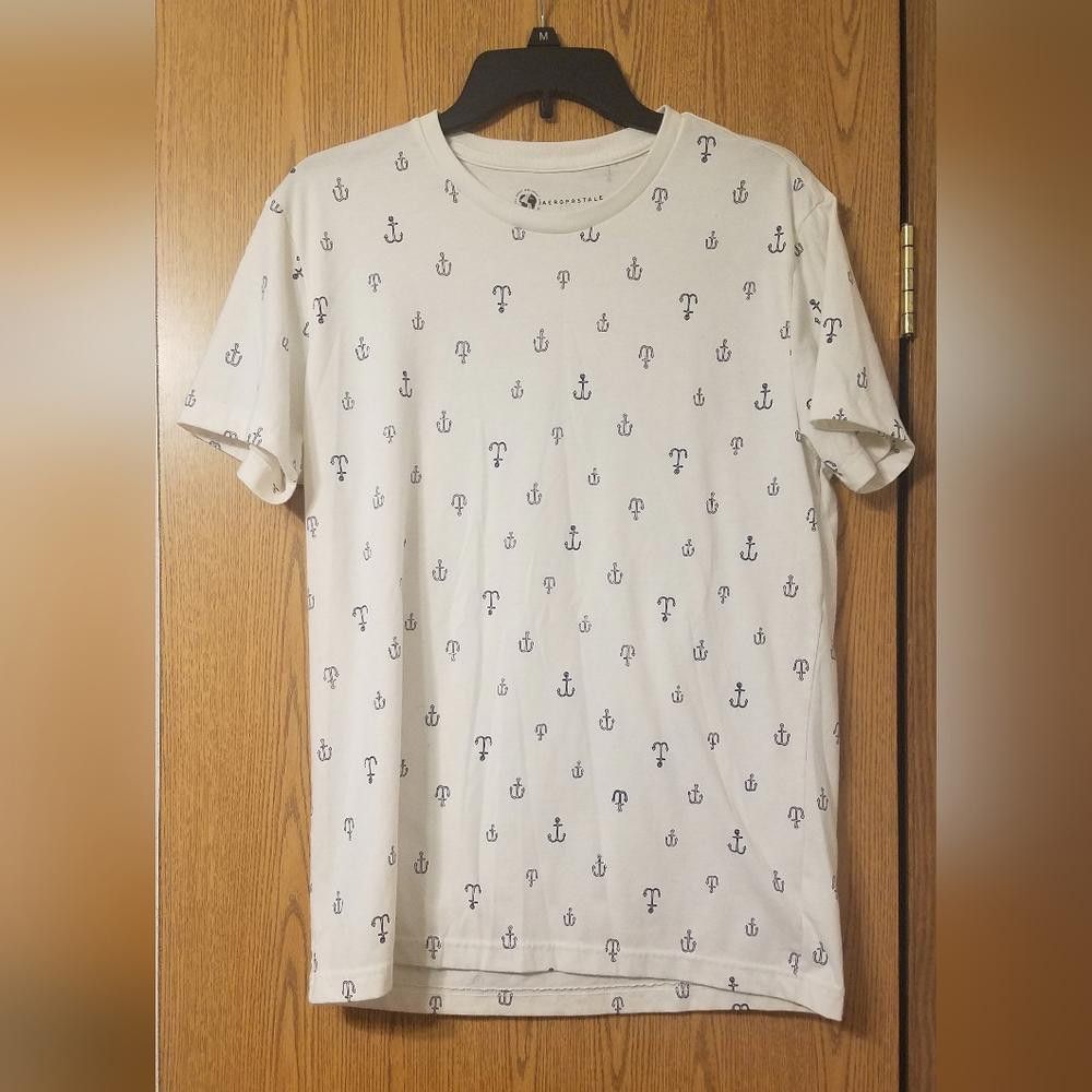 Aeropostale Aeropostale Medium Anchor Print Cream T-Shirt Size US M / EU 48-50 / 2 - 1 Thumbnail