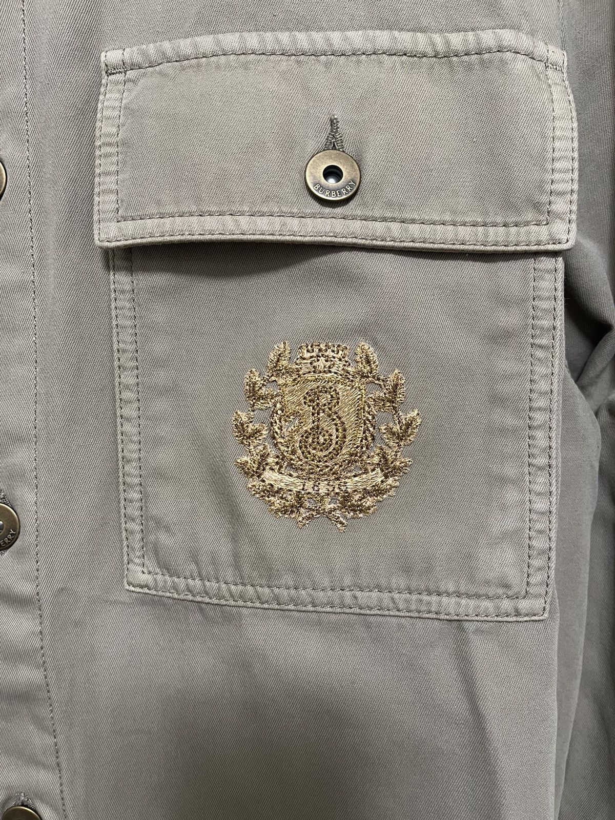 Burberry Burberry Twill Crest Overshirt Sz L Size US L / EU 52-54 / 3 - 3 Thumbnail