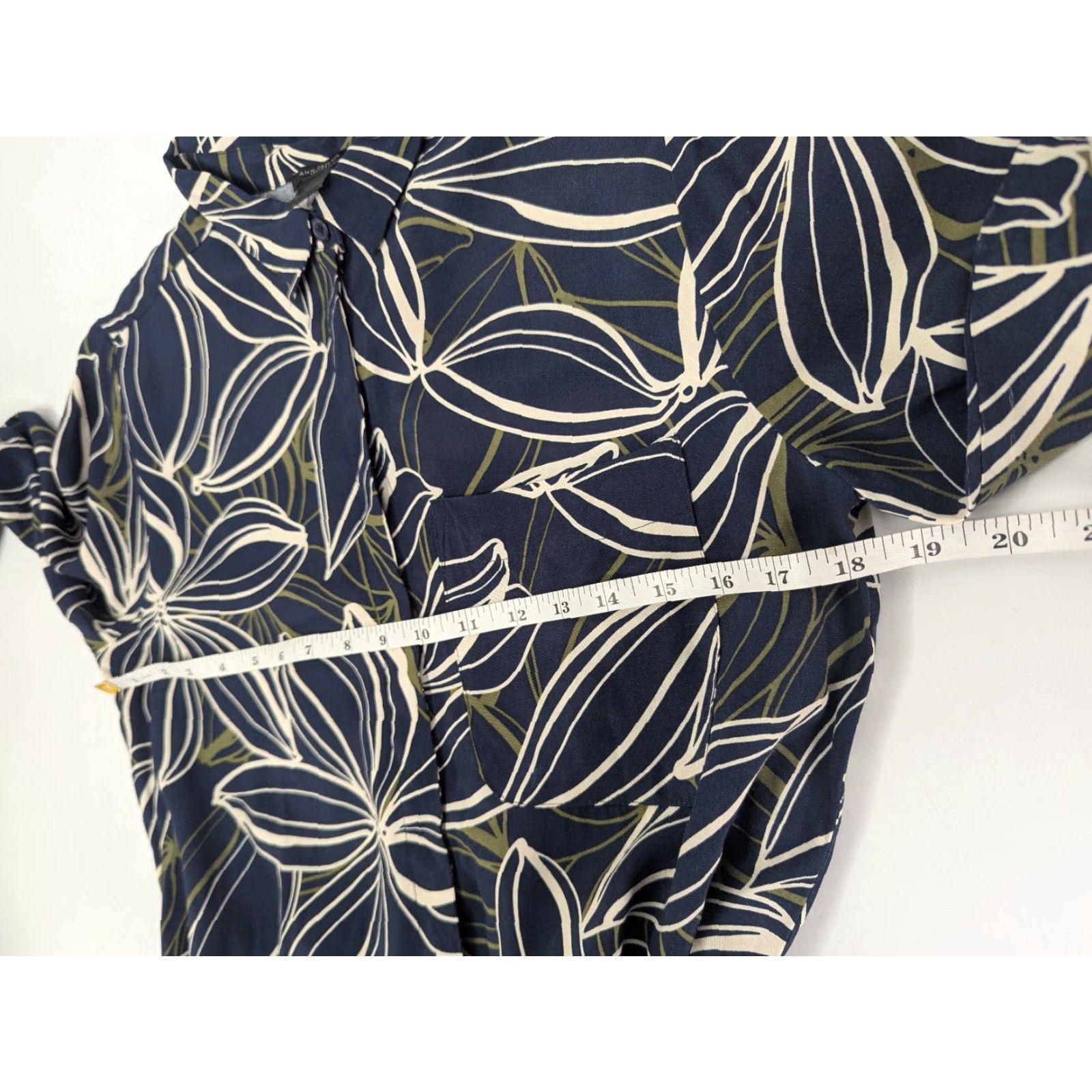 Ann Taylor Ann Taylor Dress Womens M Blue Floral Long Sleeve Button Front Belted Career Size M / US 6-8 / IT 42-44 - 7 Thumbnail
