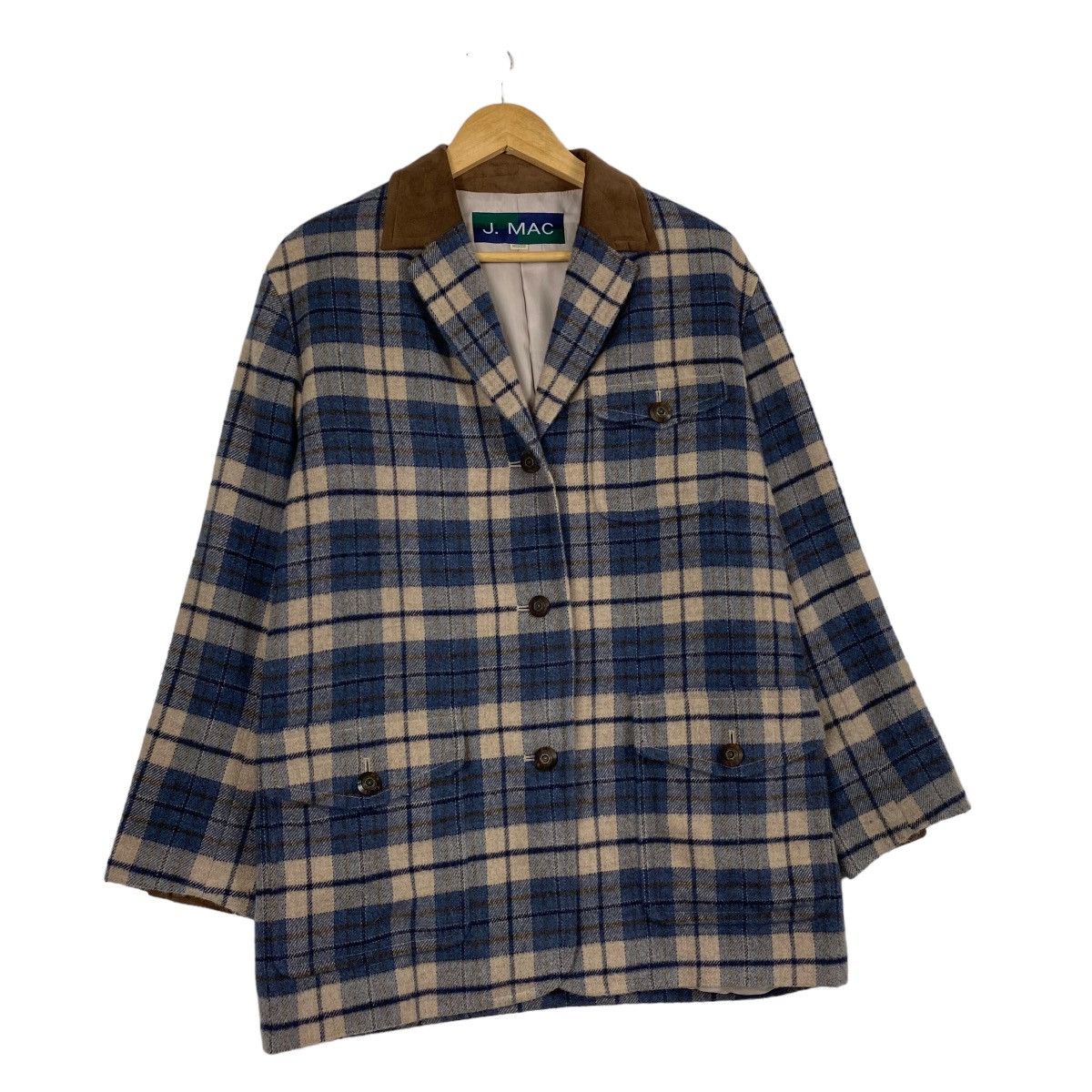 Japanese Brand J.MAC WOOLEN PLAID COAT JACKET Size US L / EU 52-54 / 3 - 3 Thumbnail