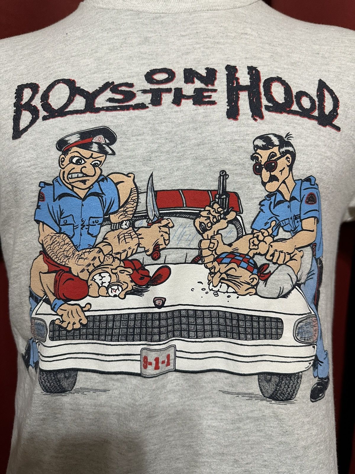 Vintage Vintage Boys On The Hood Tshirt 90’s Police Funny Cops Grail Size US M / EU 48-50 / 2 - 1 Thumbnail