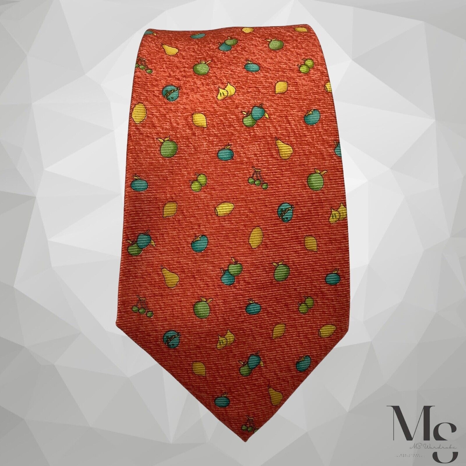 Bvlgari BVLGARI 7Fold By Davide Pizzigoni Orange Fruit Print Silk Ti Size ONE SIZE - 3 Thumbnail