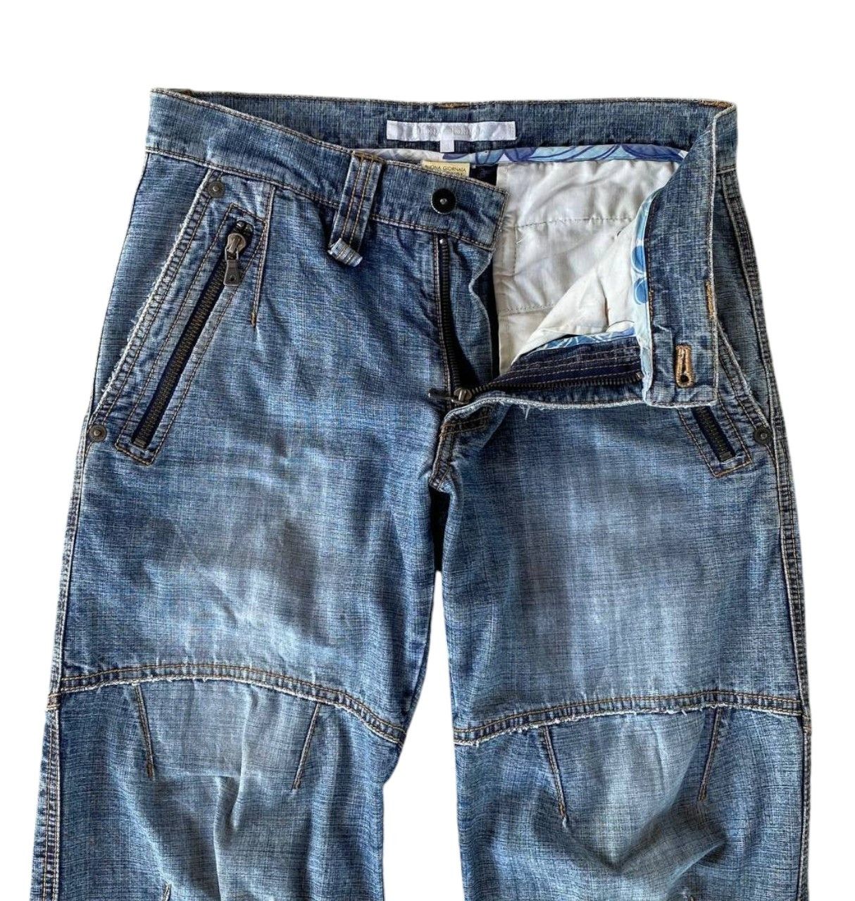 Japanese Brand JAPANESE BUONA GIORNATA DISTRESSED BIKER JEAN ZIPPER ANKLE Size US 30 / EU 46 - 3 Thumbnail