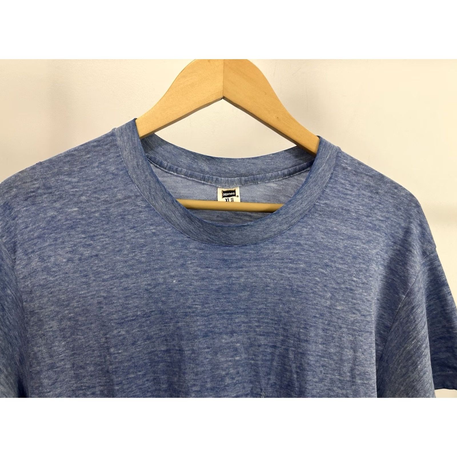 Hanes VTG 70s Hanes Worn Blue T-Shirt XL Men Shirt Burnout Gradient Faded Paper Thin 70s Grunge Size US XL / EU 56 / 4 - 8 Thumbnail