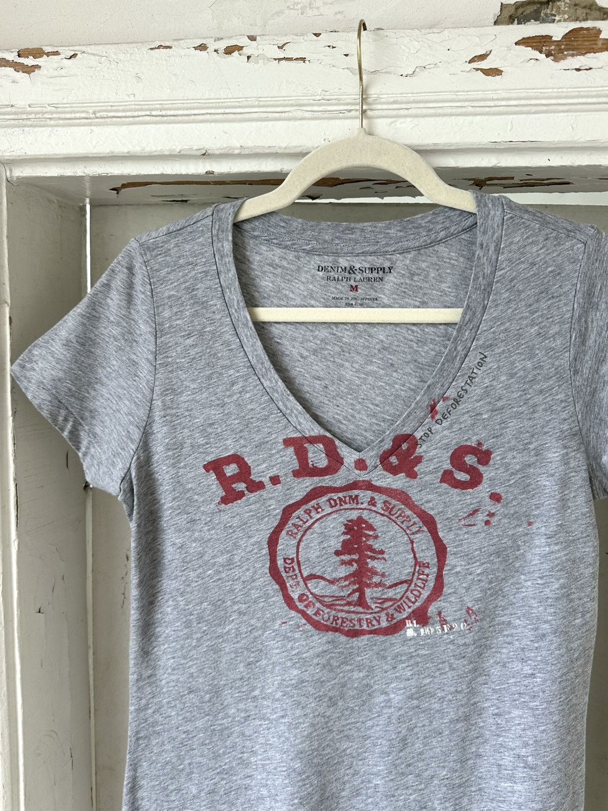 Denim & Supply Ralph Lauren × Vintage Vintage Ralph Lauren Gray T-shirt Size M / US 6-8 / IT 42-44 - 2 Thumbnail