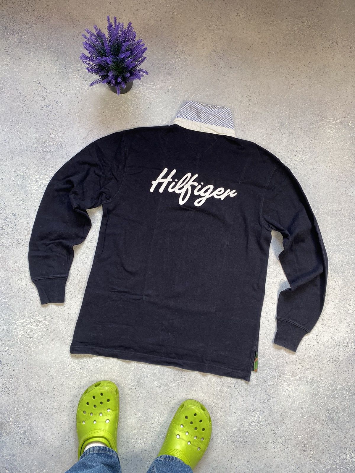 Tommy Hilfiger × Vintage Tommy Hilfiger Men’s Sweatshirt with Big Logo Size US M / EU 48-50 / 2 - 1 Thumbnail