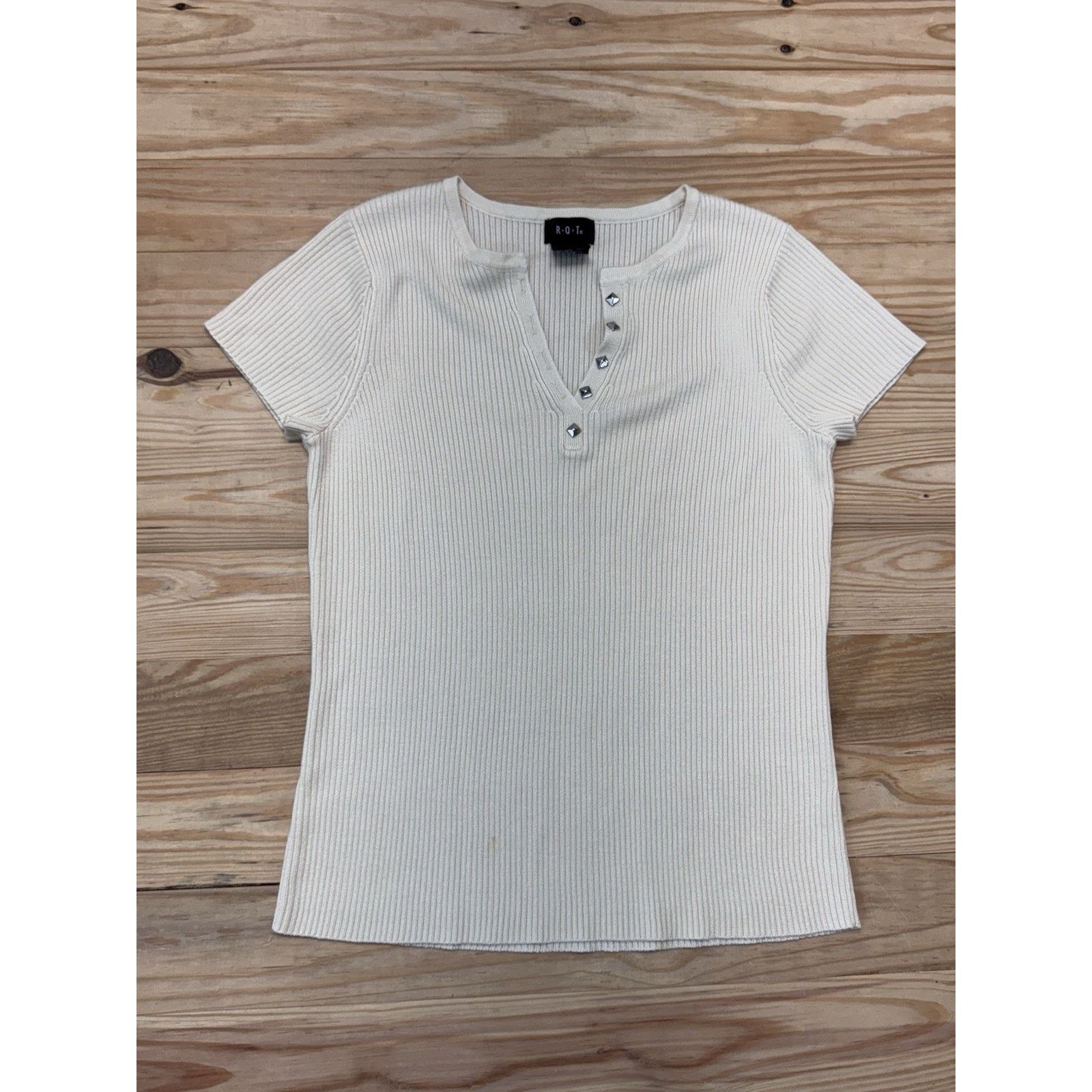 Other R.Q.T Women Top Size M Tan Brown Short Sleeve Silky Medal Size M / US 6-8 / IT 42-44 - 1 Thumbnail