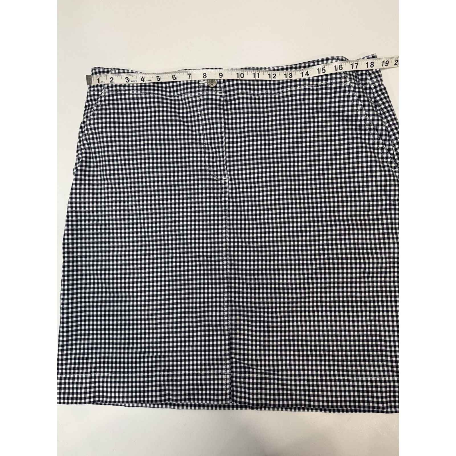 Talbots Talbots Navy Blue White Gingham Skirt Size 14 Cotton Blend Size 36" / US 14 / IT 50 - 2 Thumbnail
