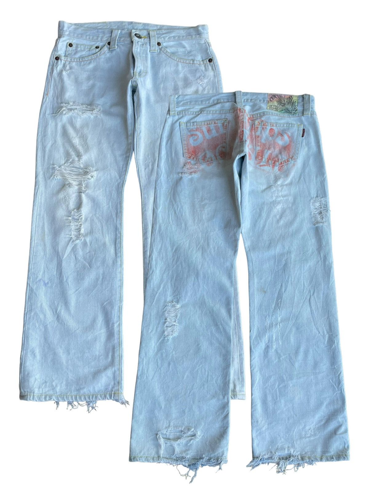Vintage Y2K Japanese Cocolulu Surf Trip Paint Spellout Jeans