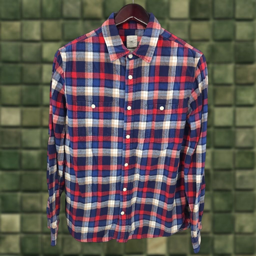 Gap Gap Shirt Mens Medium Red Blue Plaid Button Up Long Sleeve Cotton Size US M / EU 48-50 / 2 - 1 Thumbnail