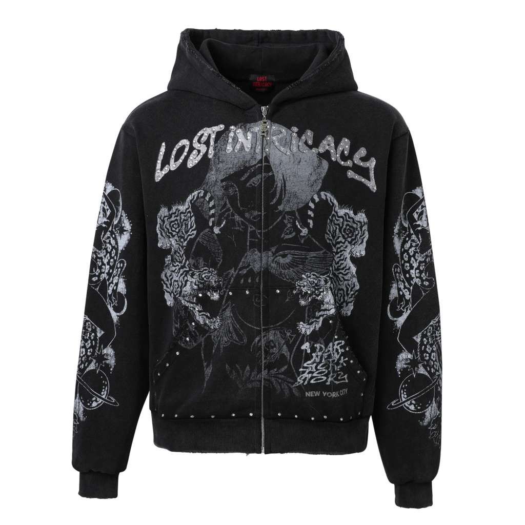 LOST INTRICACY Lost Intricacy 'Twin Tiger' Black Zip Up Hoodie Size US L / EU 52-54 / 3 - 1 Preview
