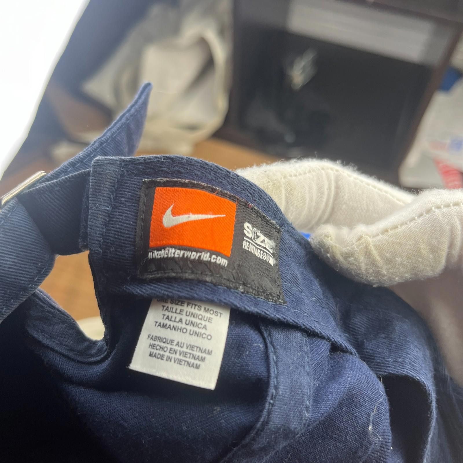 Nike Vintage Nike Sun Faded Swoosh Strapback Hat Y2K Size ONE SIZE - 6 Thumbnail