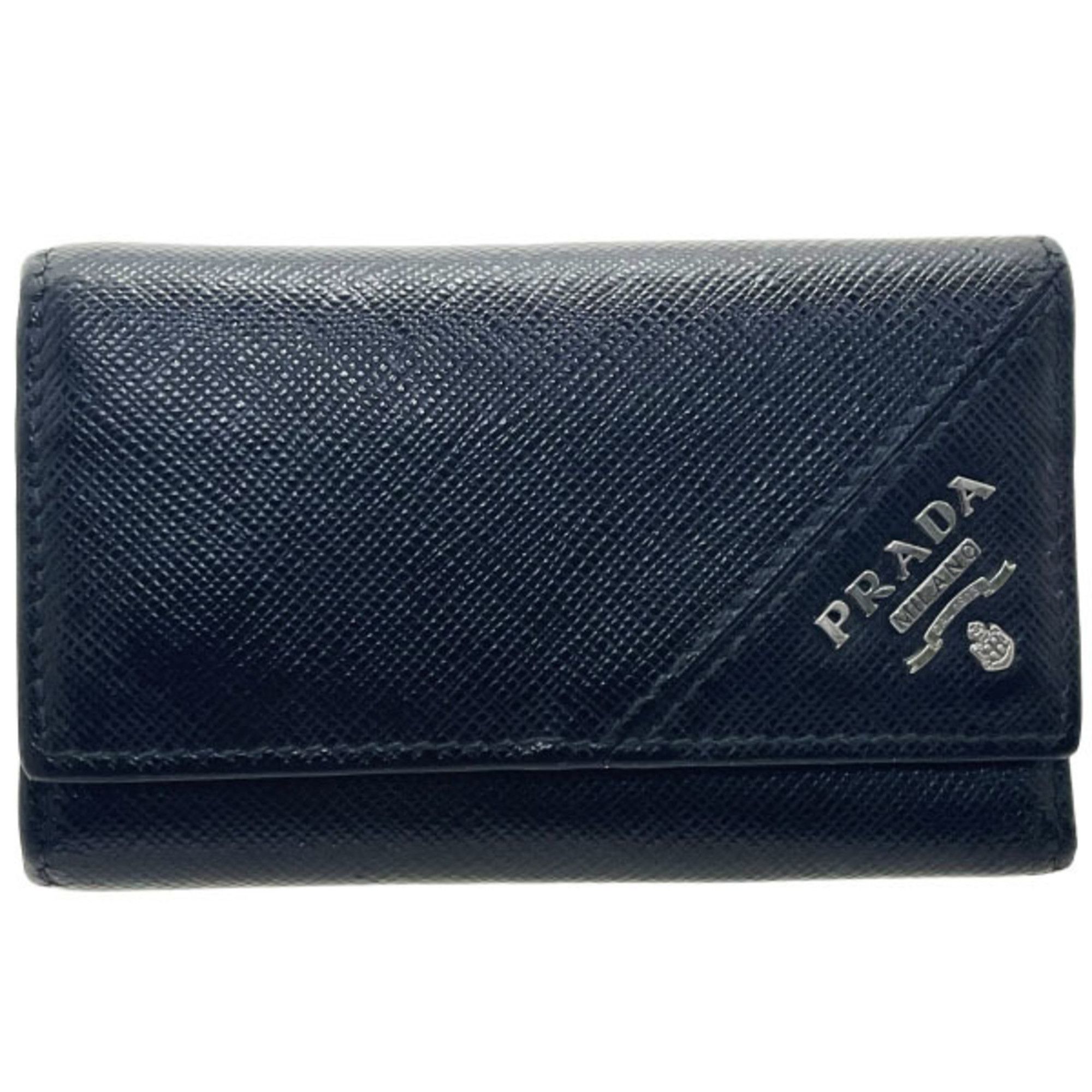 Prada Prada 6-Key Case, Saffiano Leather, Black, 2PG222, PRADA Key Holder, NERO, TT-16443 Size ONE SIZE - 1 Thumbnail