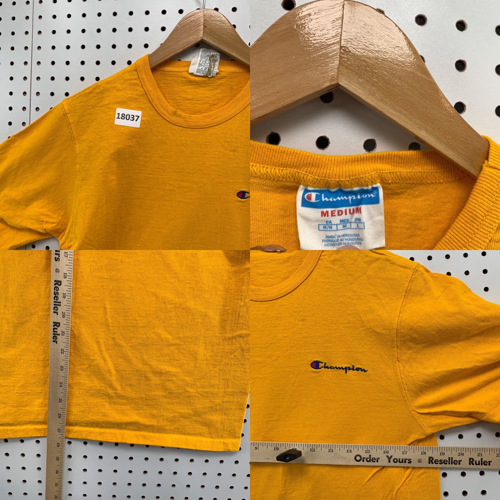 Champion VINTAGE Champion Shirt Unisex Adults Short Sleeve Adult Medium Yellow Embroidered Spellout 90s Theme Mens Womens Size US M / EU 48-50 / 2 - 8 Thumbnail