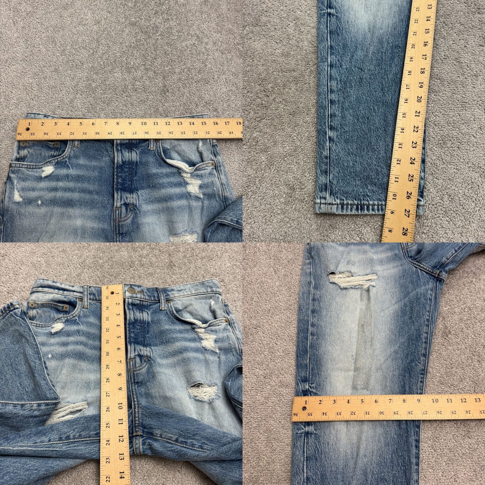 Lucky Brand Lucky Brand Drew Mom High Rise Taper Distressed Button Fly Denim Jeans Womens 10 Blue 90s City Classic Streetwear Mens Size 32" / US 10 / IT 46 - 9 Thumbnail