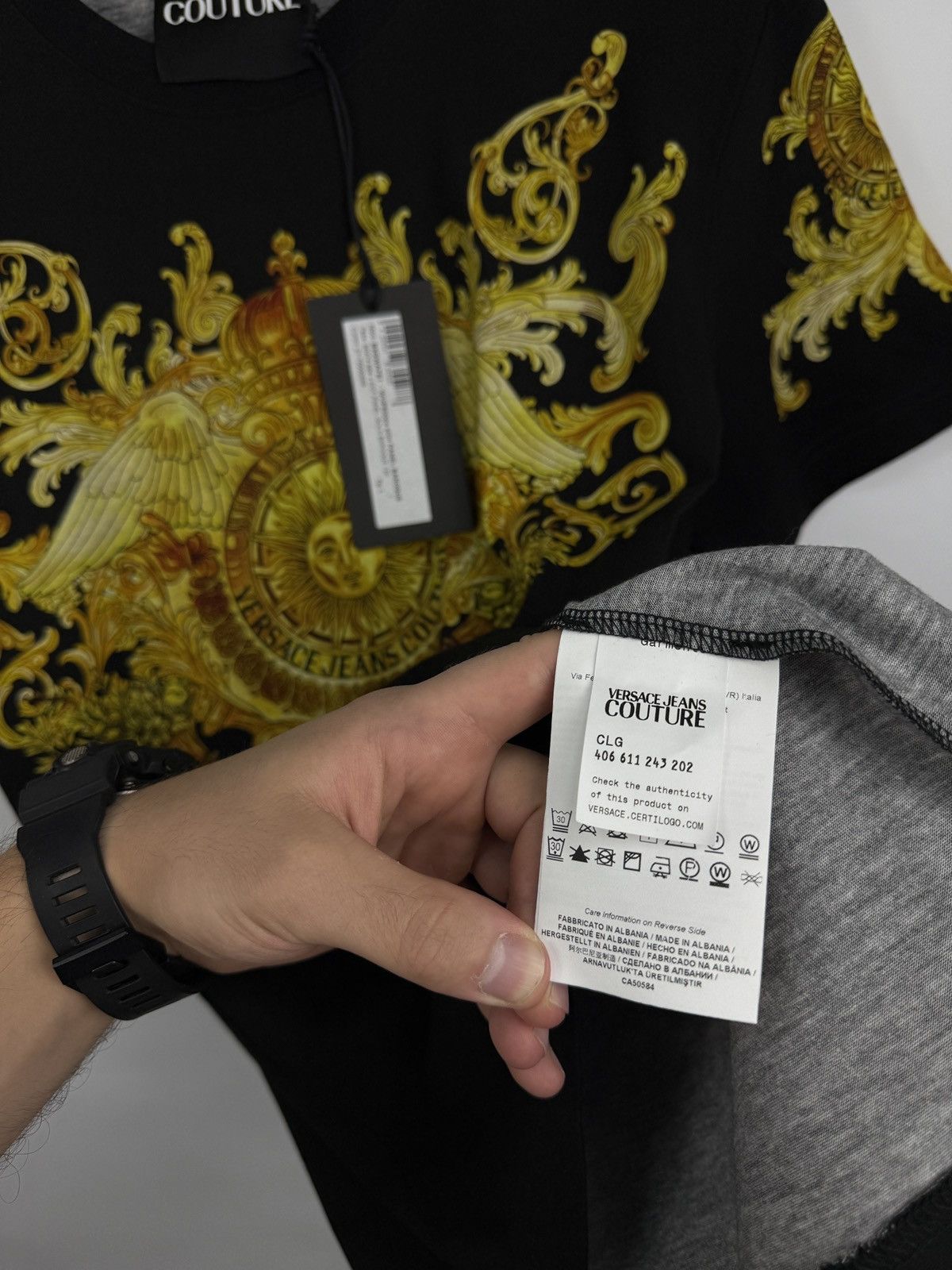 Versace Jeans Couture 🇮🇹❗️NEW Versace Jeans Couture Baroque Barocco Print T-Shirt Size US L / EU 52-54 / 3 - 13 Thumbnail