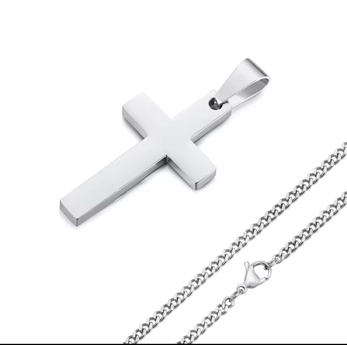 Other Anti Allergy Stainless Steel Plain Cross Pendant with Rope Size ONE SIZE - 4 Thumbnail