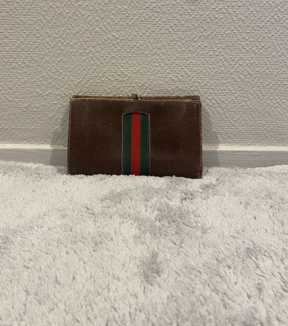 Gucci Gucci Brown Leather Vintage Wallet/Coin Purse-Large Size 30 - 2 Thumbnail