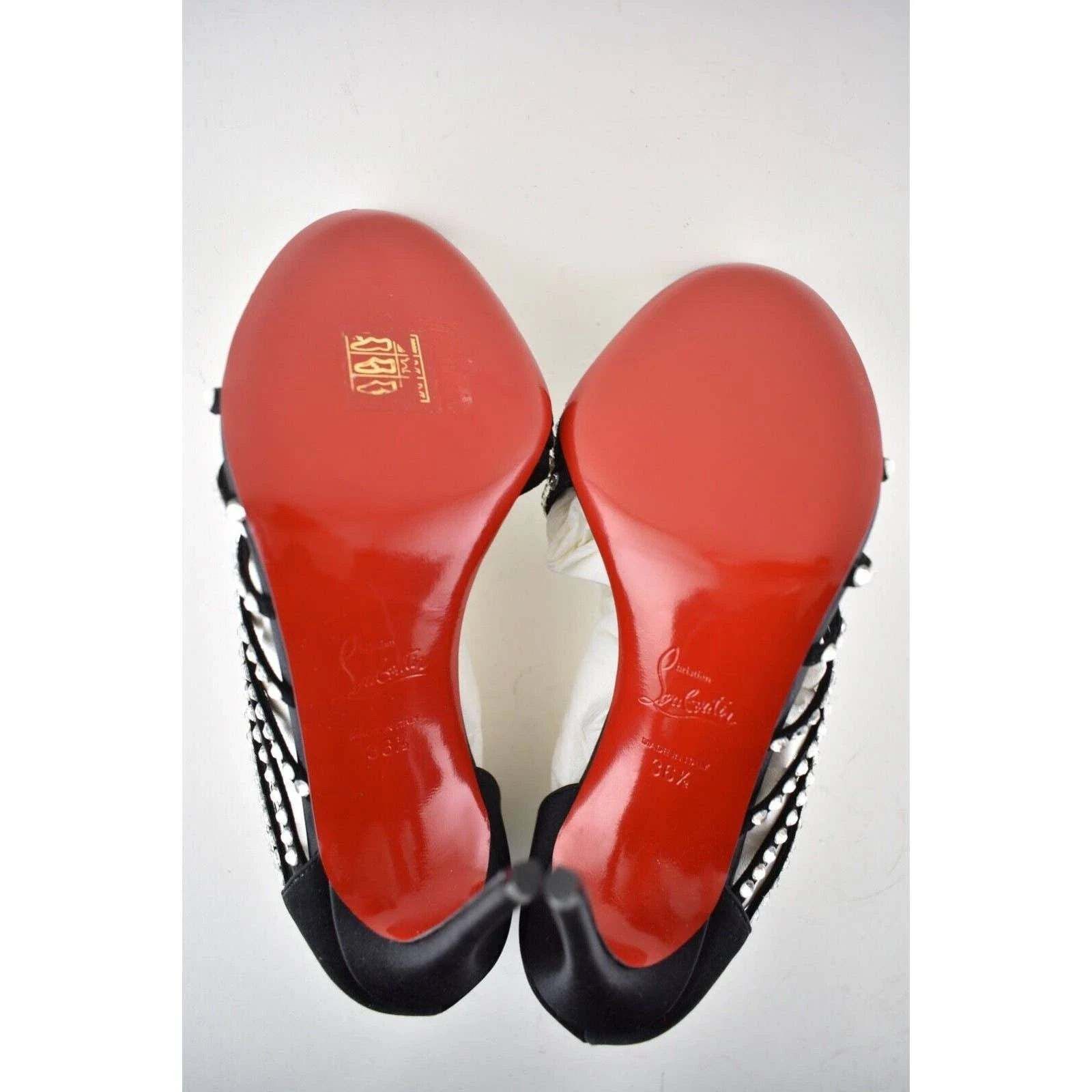 Christian Louboutin Norina Strass 100 Black Crystal Strap Sandal Heel Pump 36.5 Size US 6.5 / IT 36.5 - 12 Thumbnail