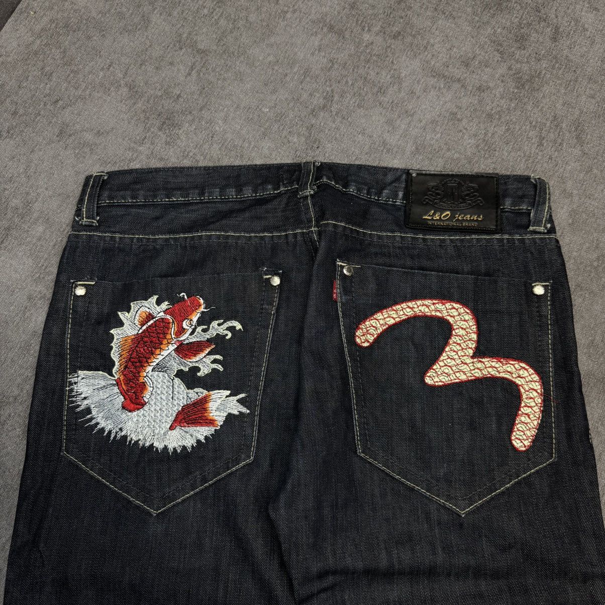 Designer × Japanese Brand × Vintage Crazy Vintage Denim Pants embroidered logo y2k Size US 32 / EU 48 - 4 Thumbnail