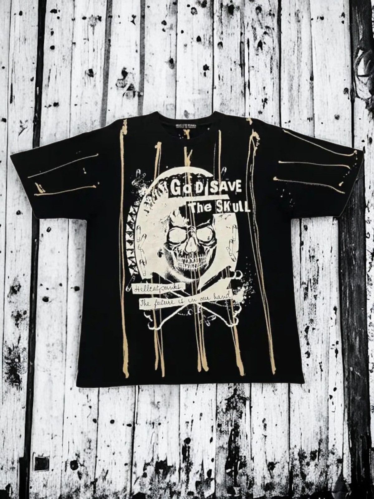 Affliction × If Six Was Nine × Le Grande Bleu (L.G.B.) Vintage Hell Cat Punks God Save The Skull Tee Size US L / EU 52-54 / 3 - 1 Thumbnail
