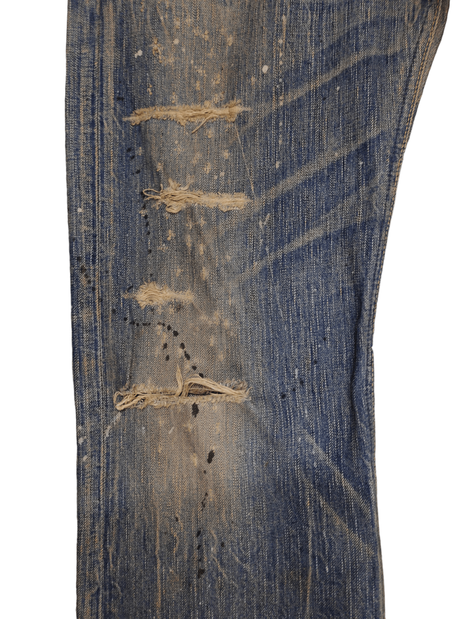 Le Grande Bleu (L.G.B.) Flare Jeans Edwin Blue Trip Clawmark Distress Faded Bootcut Size US 32 / EU 48 - 7 Thumbnail