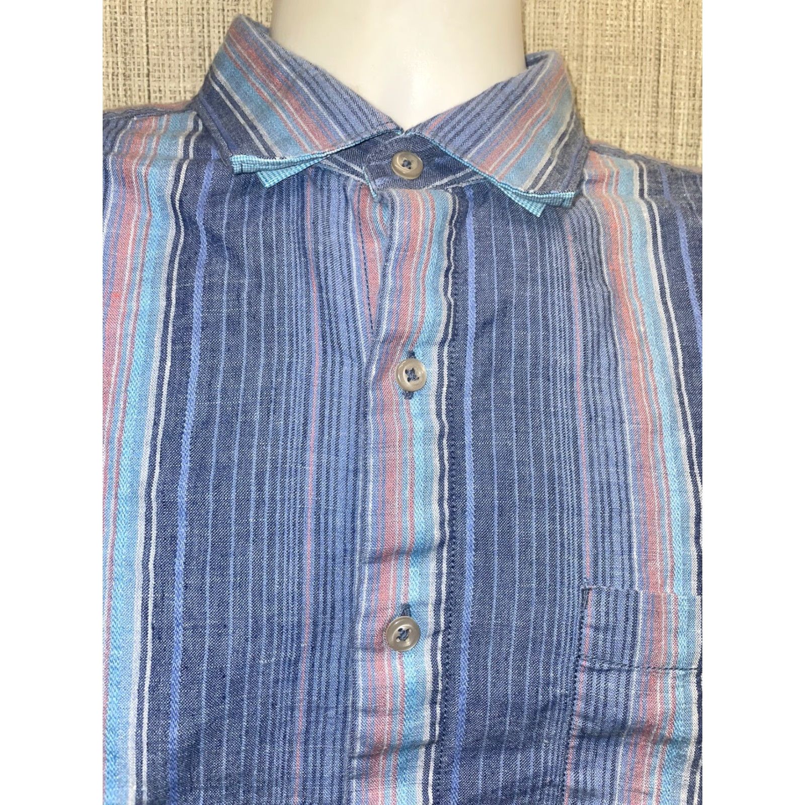 Tommy Bahama Tommy Bahama Button-Down Shirt Mens L Linen Multicolor Long Sleeve Size US L / EU 52-54 / 3 - 2 Thumbnail