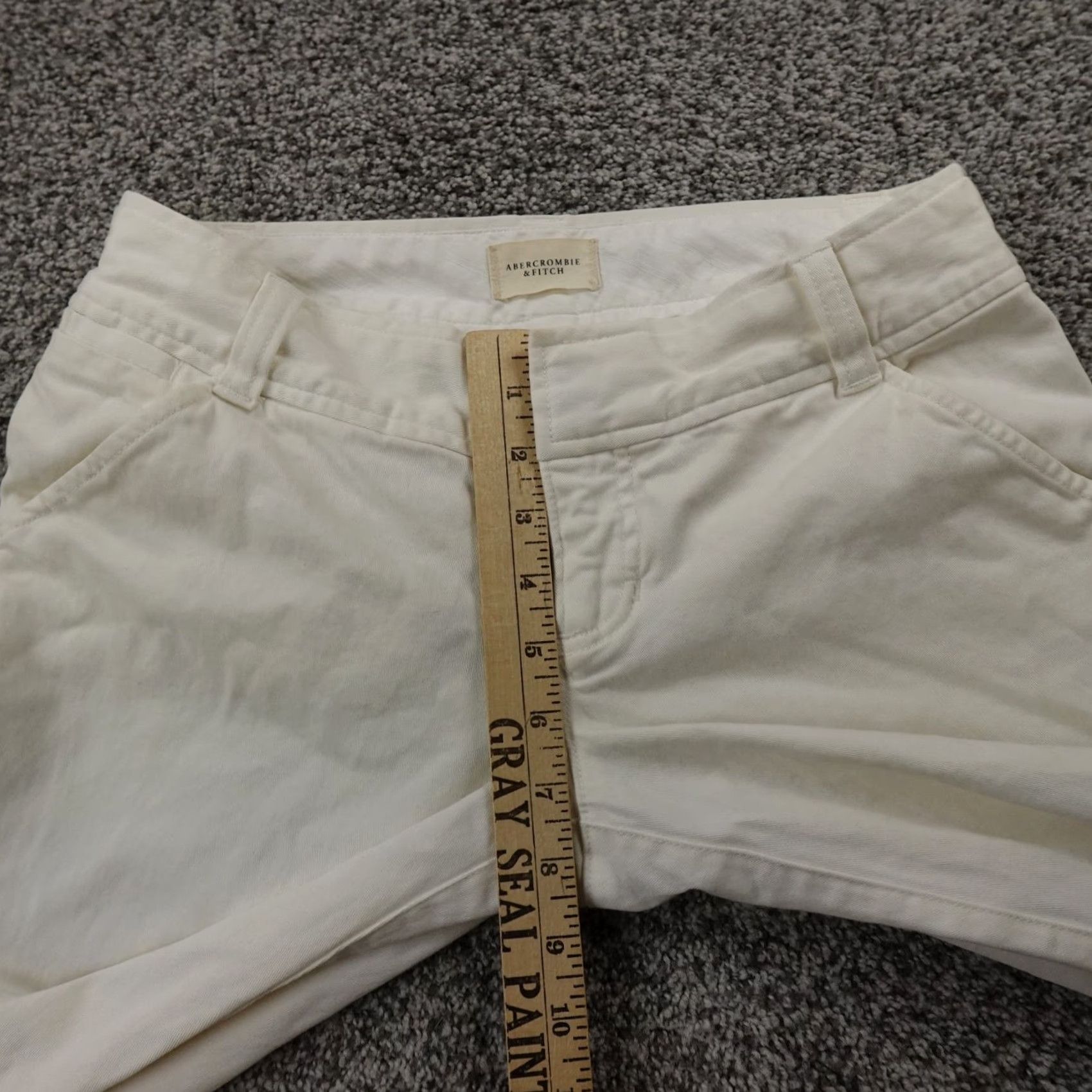 Abercrombie & Fitch VTG Abercrombie & Fitch Pants Womens 4 White Chino Trouser Low Rise Baggy 90s Y2K straight fit 30W 22in inseam Womens Size 27" / US 4 / IT 40 - 4 Thumbnail
