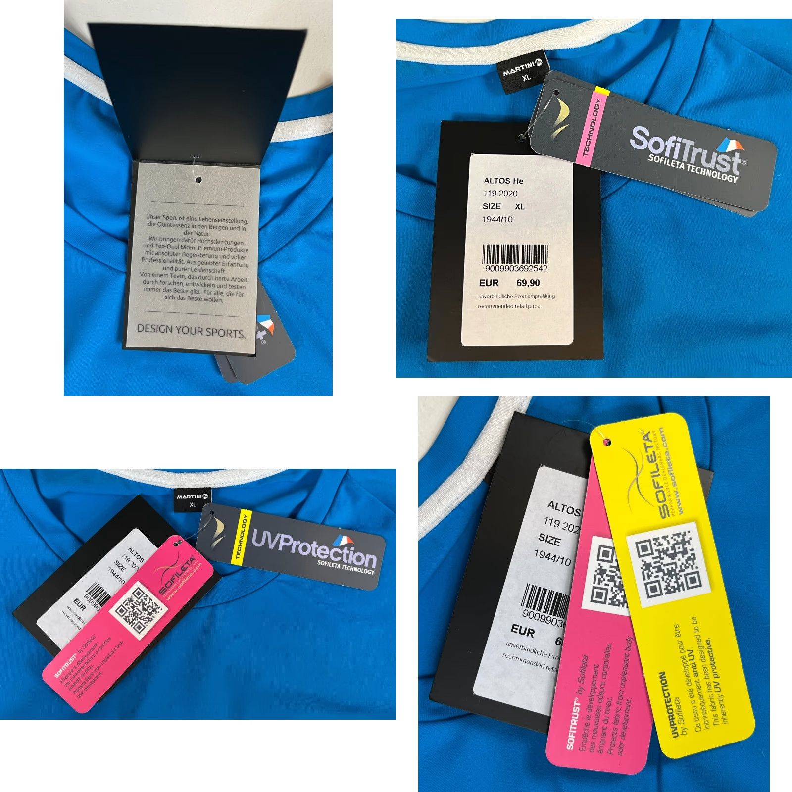 Vintage NWT Martini Sportswear Austria Altos Performance Shirt Mens XL Black Blue Size US XL / EU 56 / 4 - 8 Thumbnail