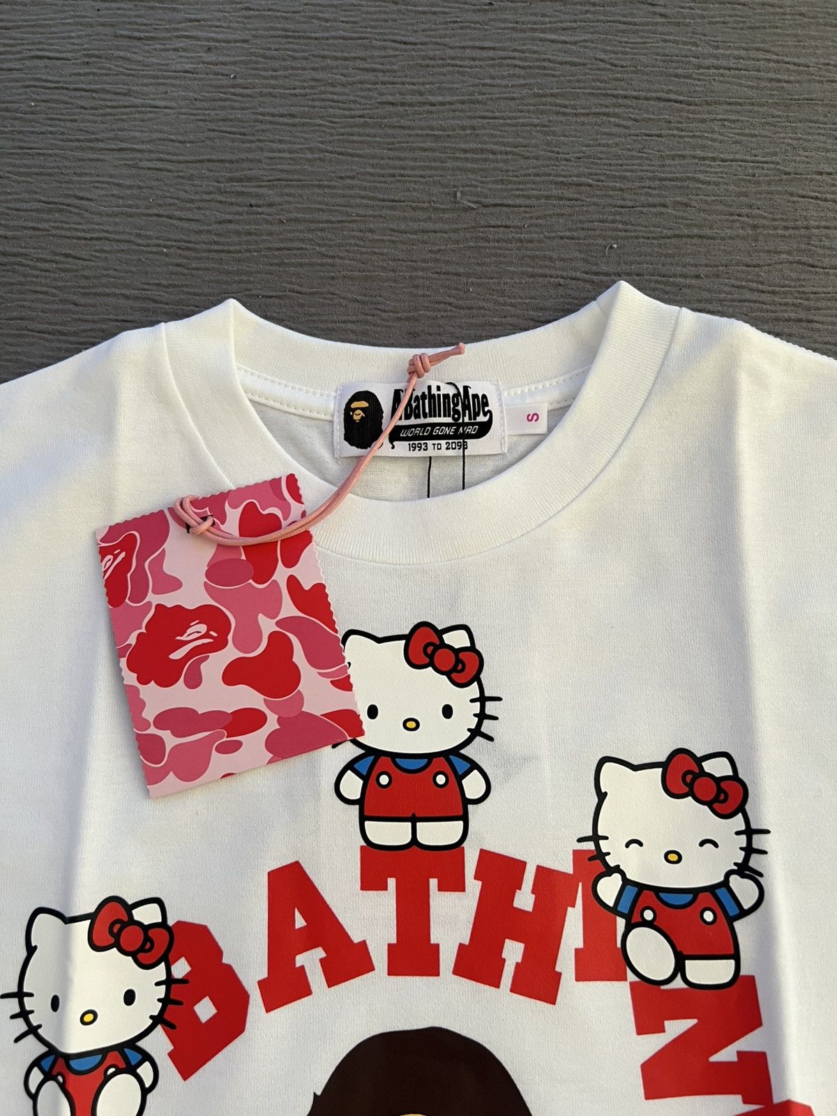 Bape Bape Sanrio Character Hello Kitty College Tee Ladies Small Size US S / EU 44-46 / 1 - 4 Thumbnail