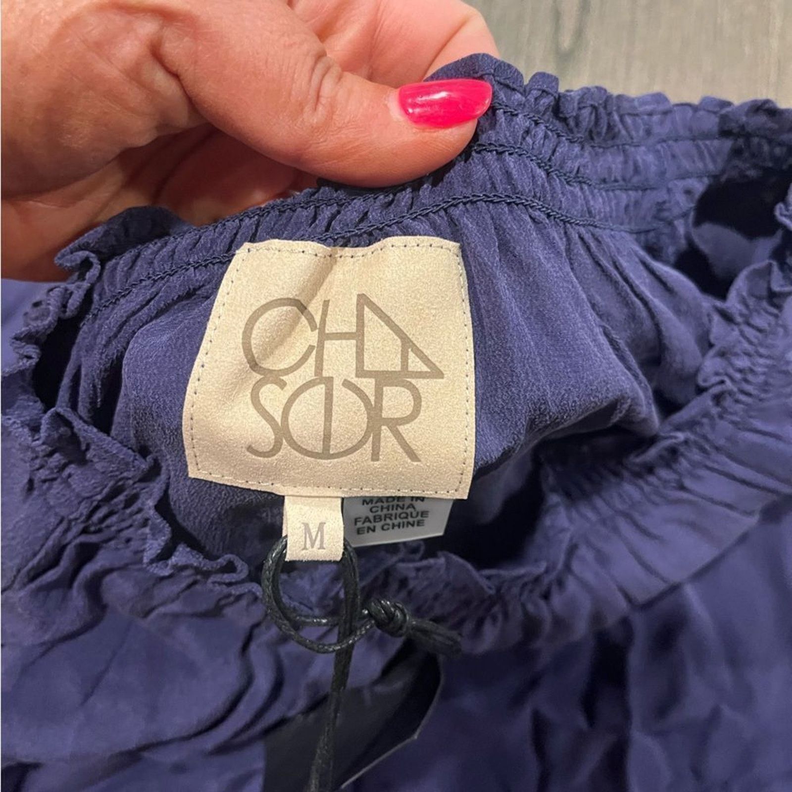 Vintage NWT Chaser Royal Blue Off Shoulder Blouse Size M Size M / US 6-8 / IT 42-44 - 4 Thumbnail