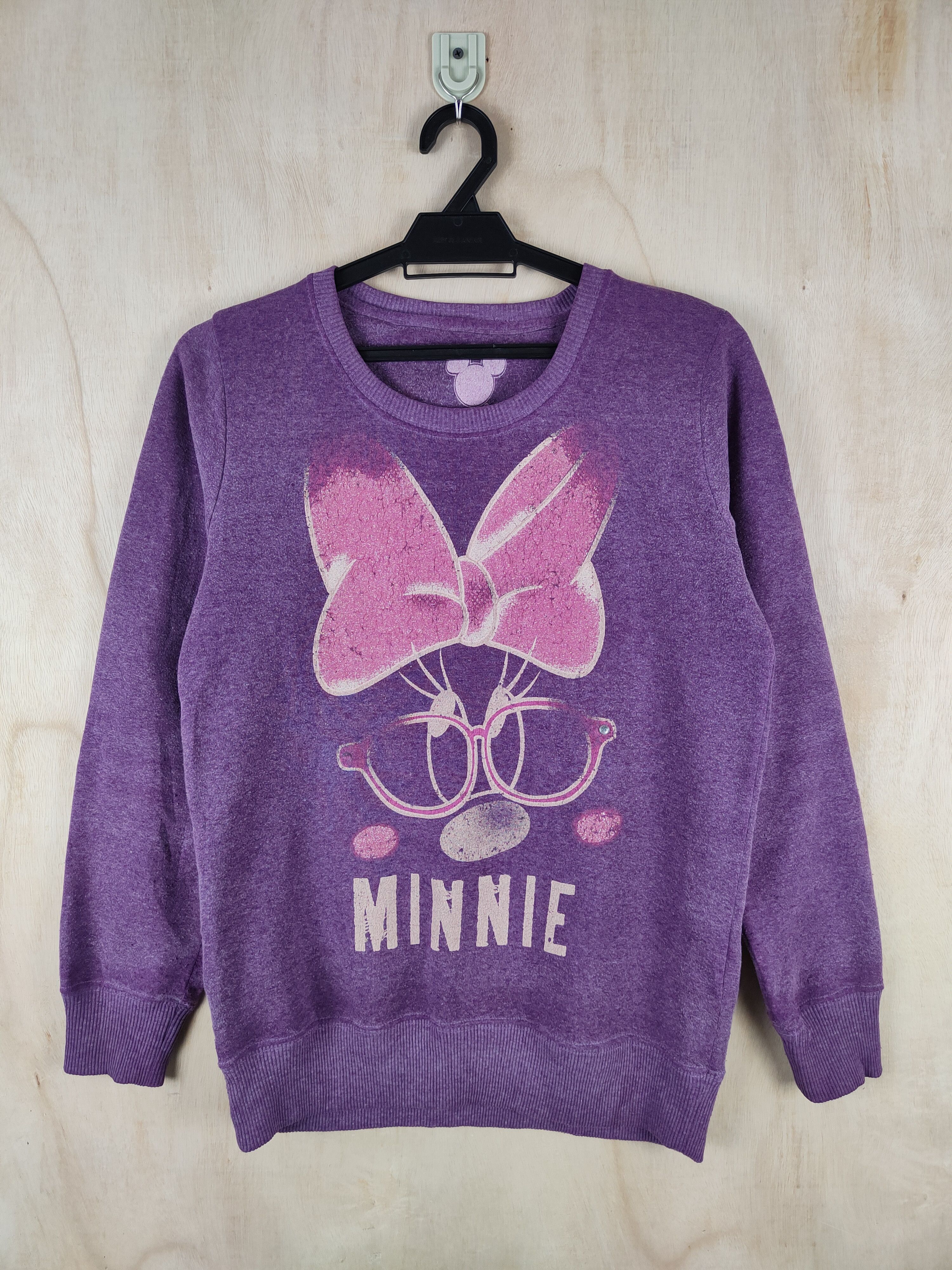Cartoon Network Disney Purple big face Minnie Sweatshirts #S2582 Size S / US 4 / IT 40 - 1 Thumbnail