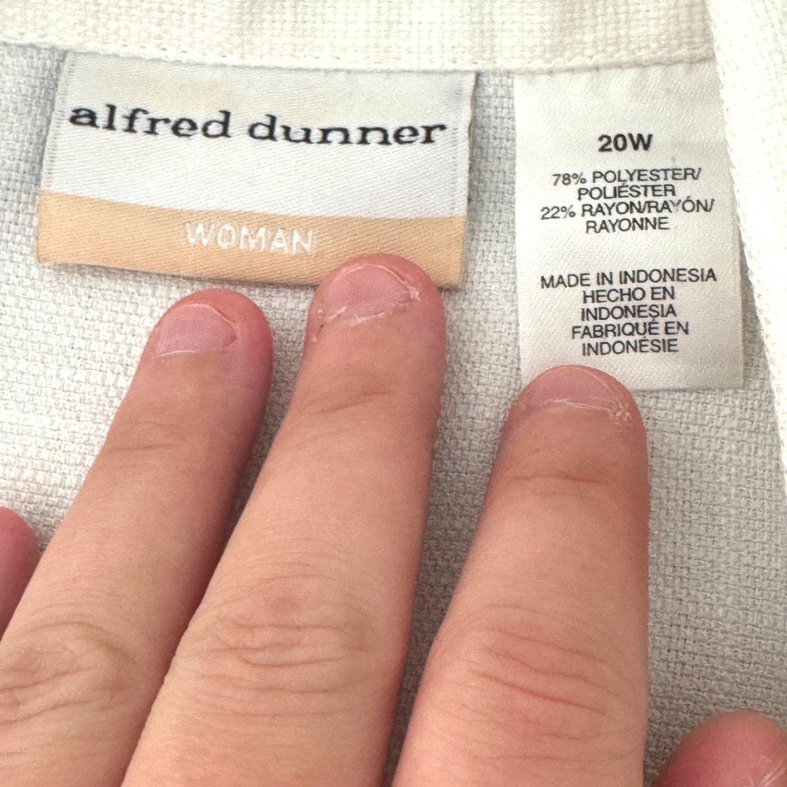 Other Alfred Dunner White Blouse 20W Embroidered Floral Size XXL / US 16-18 / IT 52-54 - 13 Thumbnail