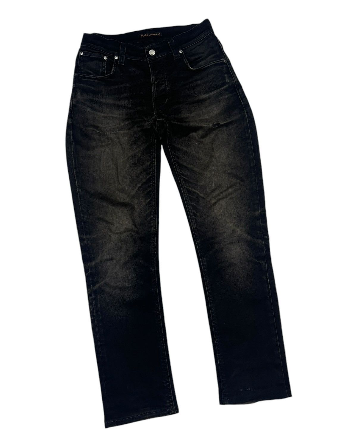 Japanese Brand × Nudie Jeans NUDIE JEANS GRIM TIM DEEP BLACK WORN DISTRESS DENIM Size 27" / US 4 / IT 40 - 5 Thumbnail
