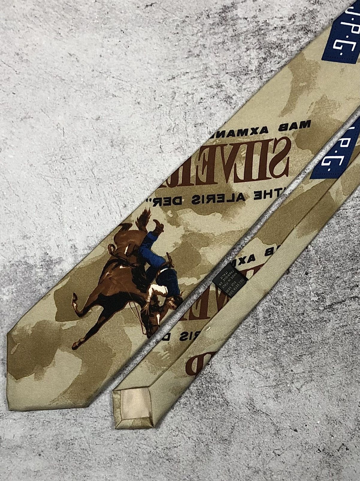 Jean Paul Gaultier Archival Jean Paul Gaultier Silk Tie Rodeo Cowboy Print JPG Size ONE SIZE - 1 Thumbnail