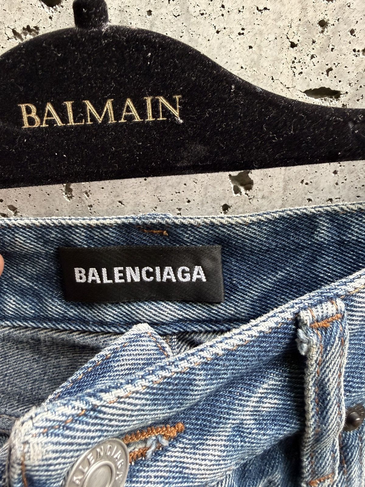 Balenciaga sample 24 Balenciaga denim/Leather hybrid Biker Pants Size US 29 - 12 Thumbnail