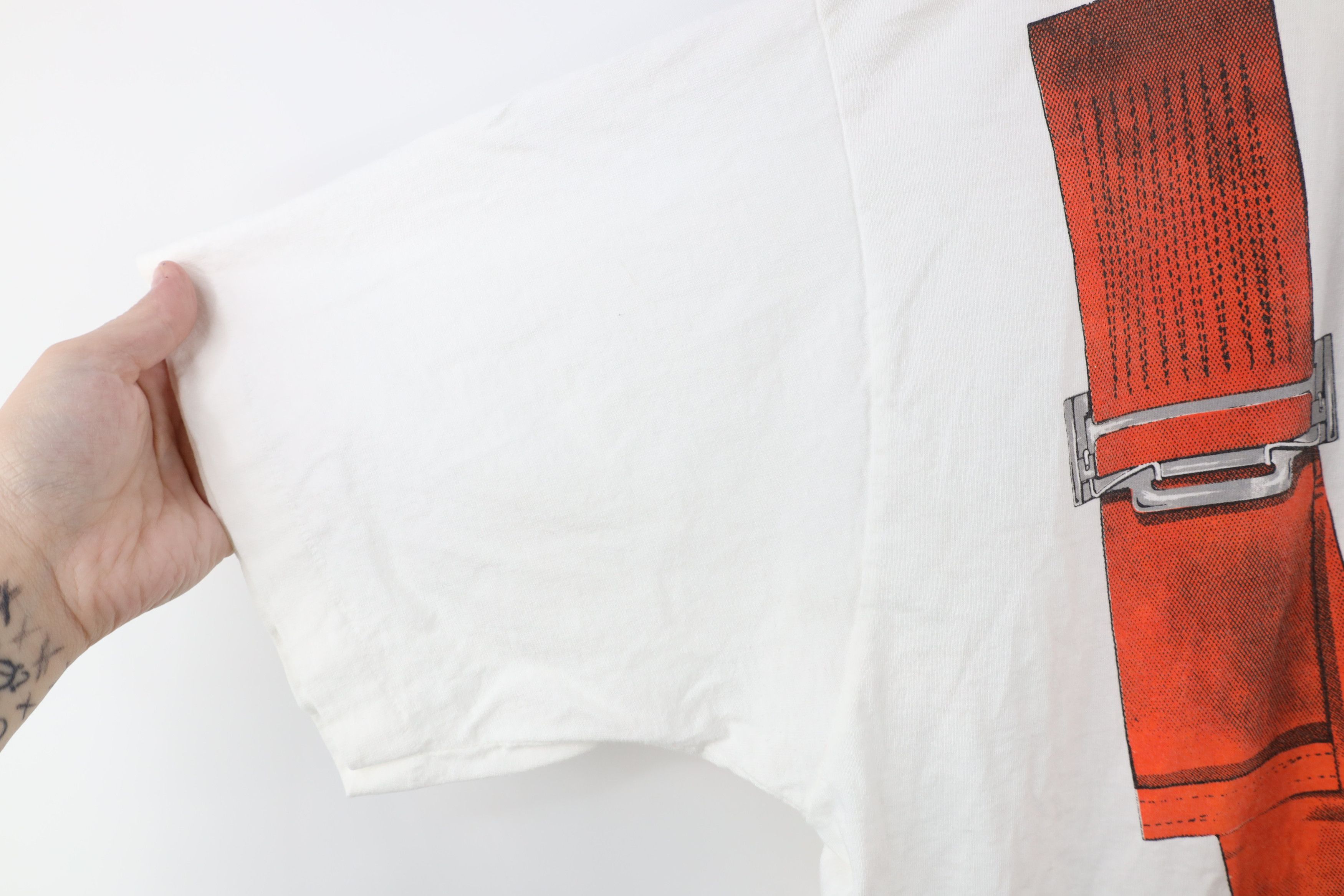 Vintage Vintage 90s Print Strap In Shut Up And Hang On T-Shirt USA Size US XXL / EU 58 / 5 - 8 Thumbnail
