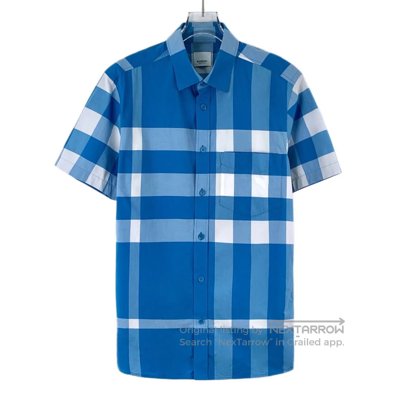 Burberry Burberry Blue classic plaid design cotton lapel single-bre Size US S / EU 44-46 / 1 - 1 Thumbnail
