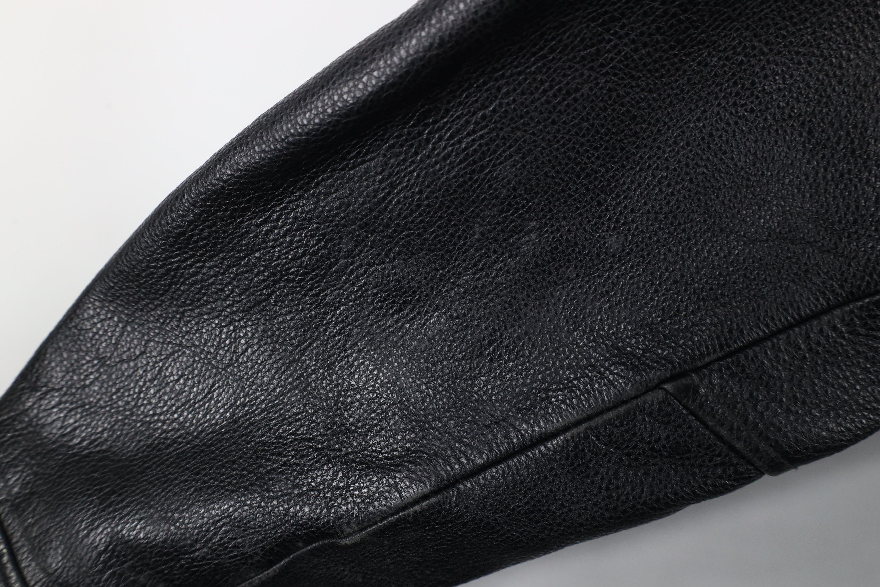 Vintage Vintage 90s Streetwear Buckle Back Leather Jacket Black Size US L / EU 52-54 / 3 - 6 Thumbnail