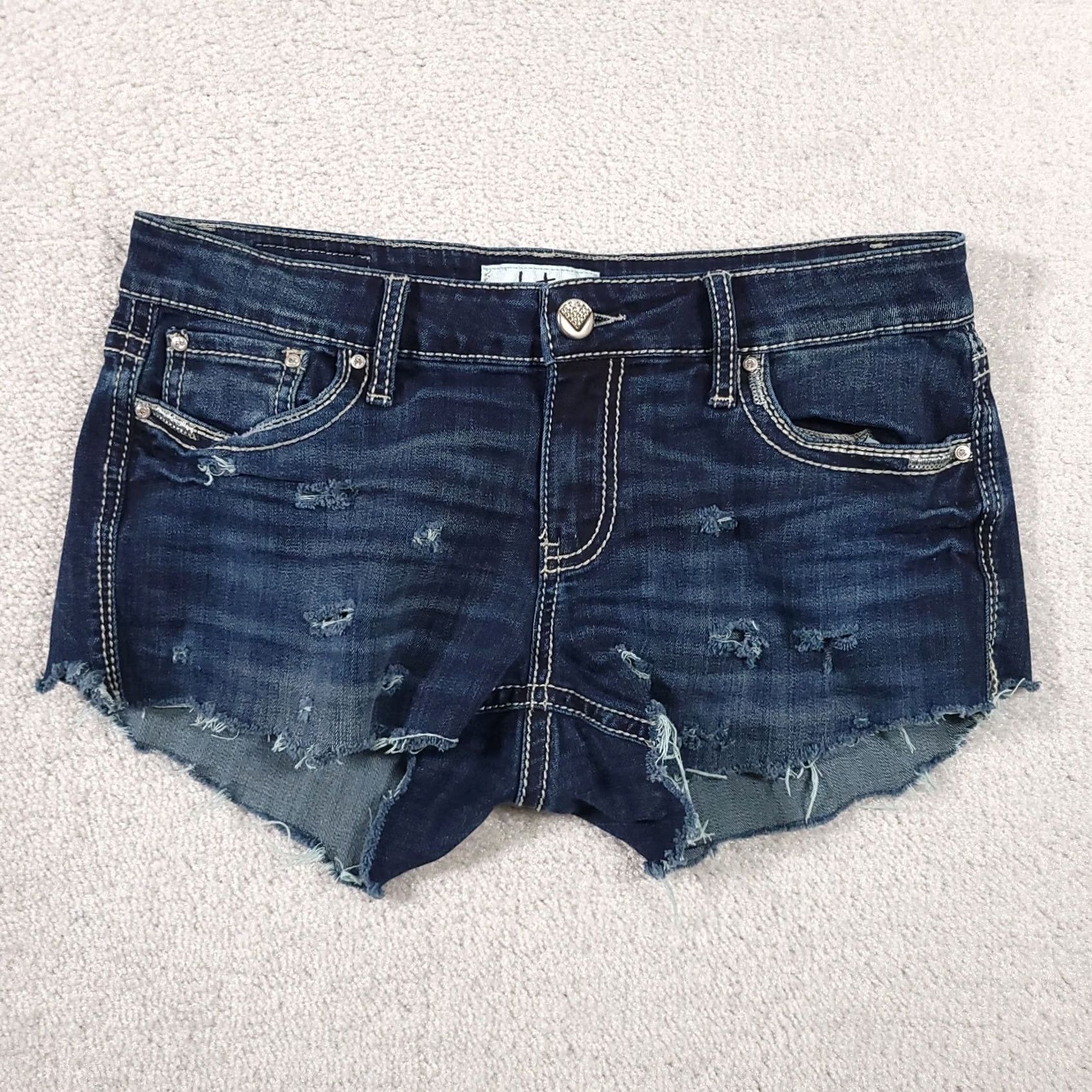 Vintage VINTAGE Daytrip Virgo Boot Jeans Womens 28 Stretch DIY Cut Off Shorts Shortie Distressed Denim Blue 5-Pocket Mens Women Girls Boys Size 28" / US 6 / IT 42 - 2 Thumbnail