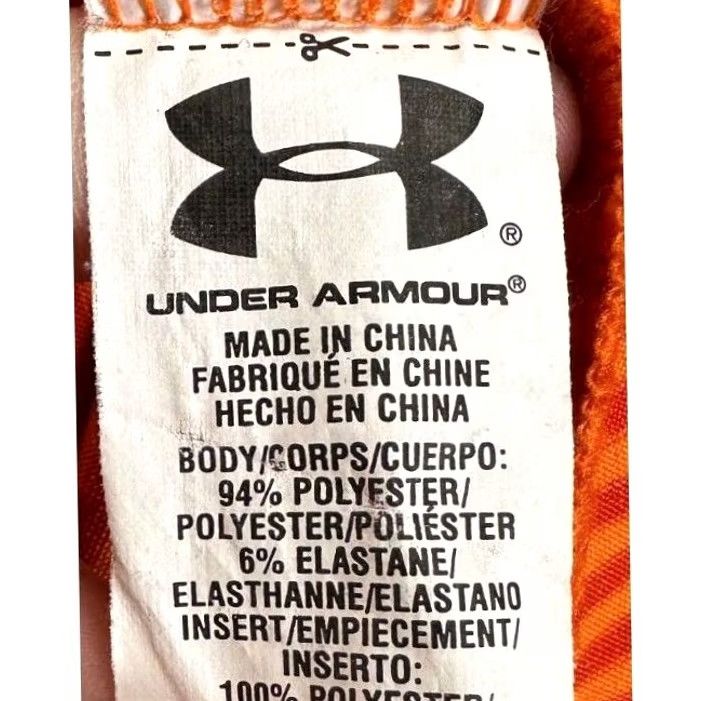 Under Armour Under Armour Golf Polo Shirt Adult Large Orange Stripe Logo Rugby Mens Heat Gear Size US L / EU 52-54 / 3 - 4 Thumbnail