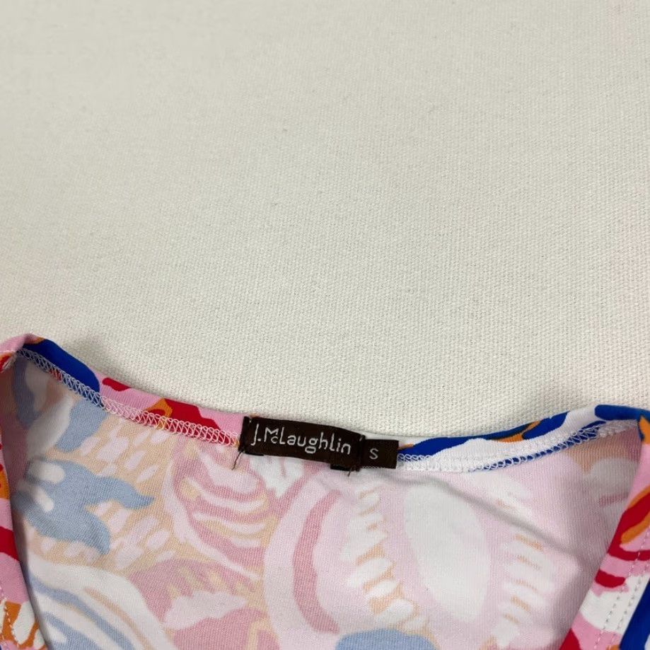 J.McLaughlin J. McLaughlin Blouse Womens S Floral Colorful Loud Bold Stretch 3/4 Sleeve Shirt Size S / US 4 / IT 40 - 2 Thumbnail