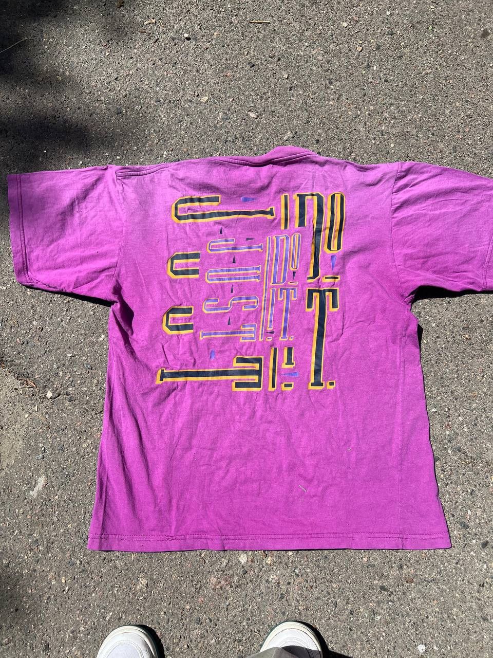 Nike × Vintage Vintage Y2K Nike Just Do It 80s Big Print Court T Shirt Size US L / EU 52-54 / 3 - 1 Thumbnail
