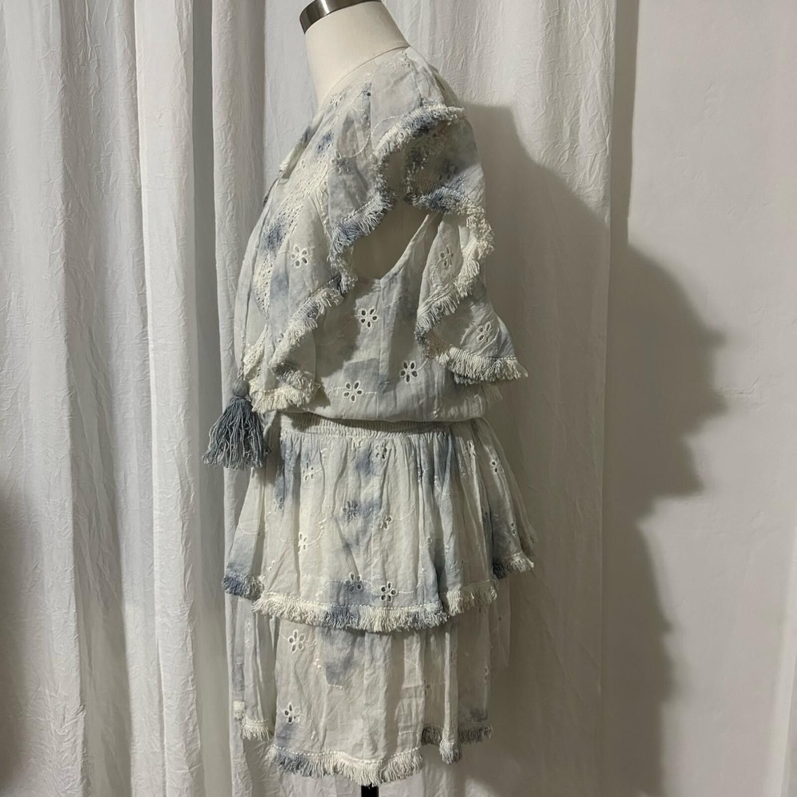 Other SURF GYPSY Ruffle Mini Eyelet Tie Dye Dress Size L / US 10 / IT 46 - 9 Thumbnail
