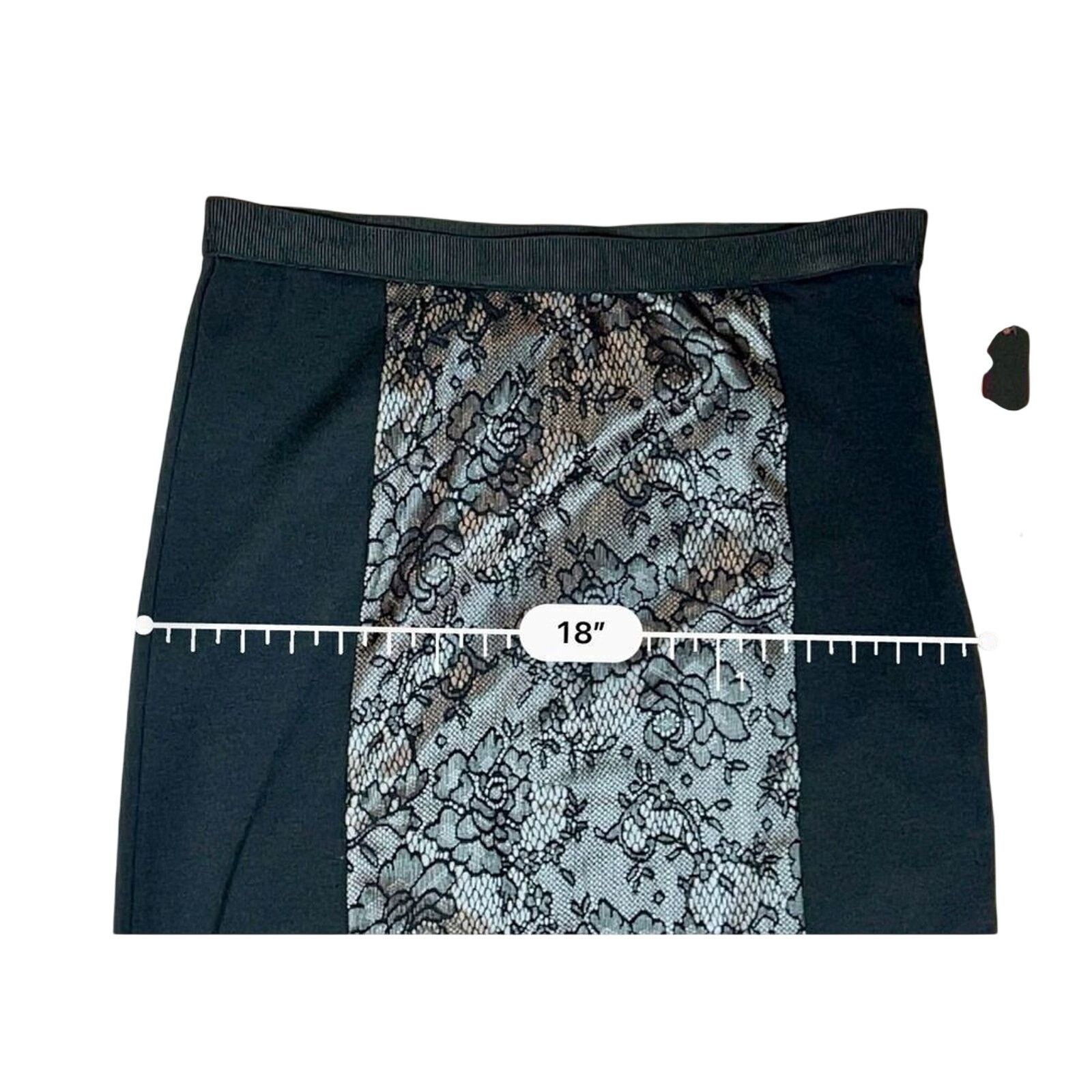 Other Rafaella Black Ponte Lace Insert Straight Pencil Skirt 8 NWT Size 30" / US 8 / IT 44 - 7 Thumbnail