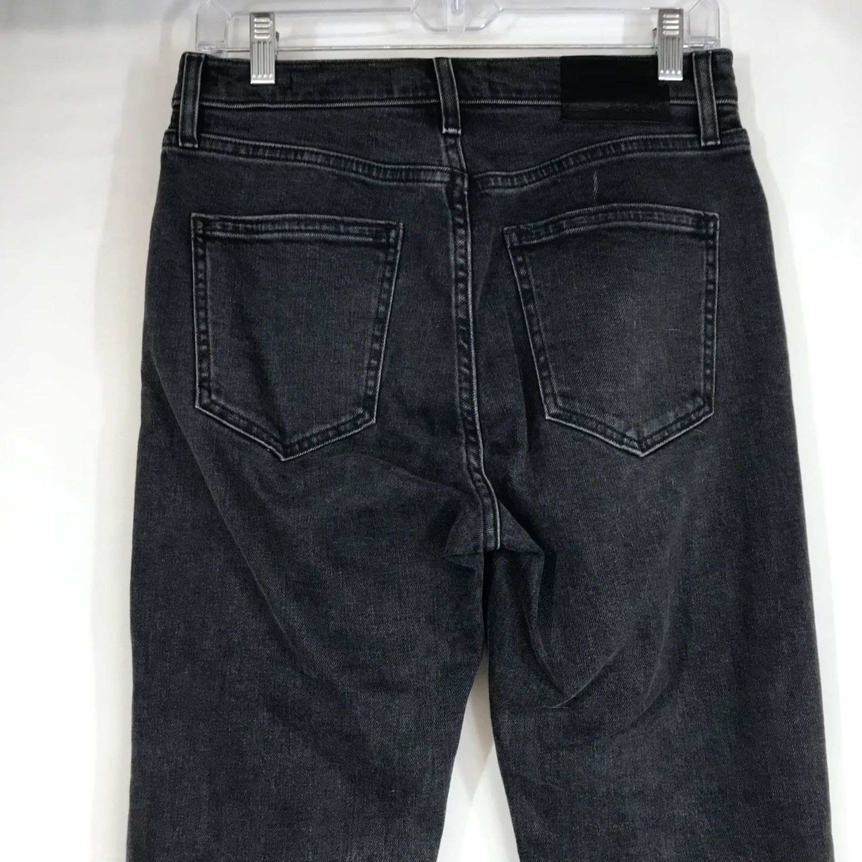 Vintage VINTAGE? No. Denim Forum The Yoko High Rise Slim Jeans Black Button Fly Raw Hem Size 27 Size 27" / US 4 / IT 40 - 5 Thumbnail